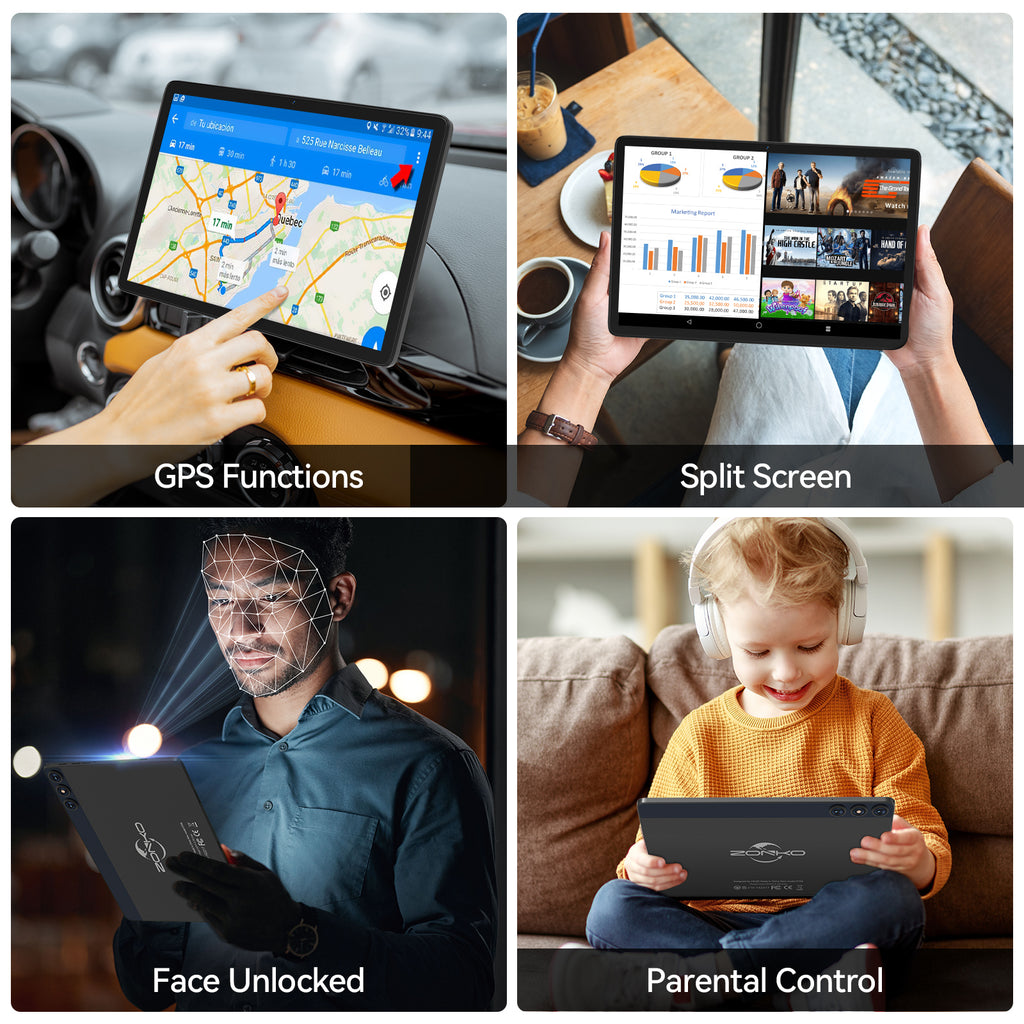 10inch Android 14 Tablet,4G Cellular Tablet with 128GB ROM+