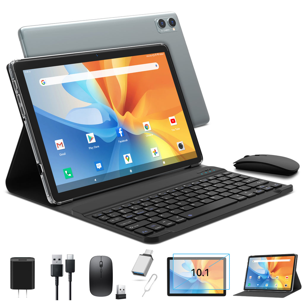 Tablet 10inch Tablet,5G Wifi Tablet,2 in 1 Tablet,10 inch Android Tablet Octa Core Processor,4GB+128 Storage+1TB Expand,HD Touchscreen,13MP Dual Camera, Tablet with Keyboard,Christmas Gift Tablet