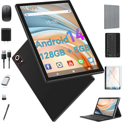 Android 14 Tablet,10 Inch Android Tablet,128GB+8GB+1TB