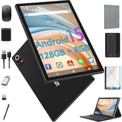 Android 15 Tablet,10 Inch Android Tablet,128GB+8GB+1TB Expand,5G