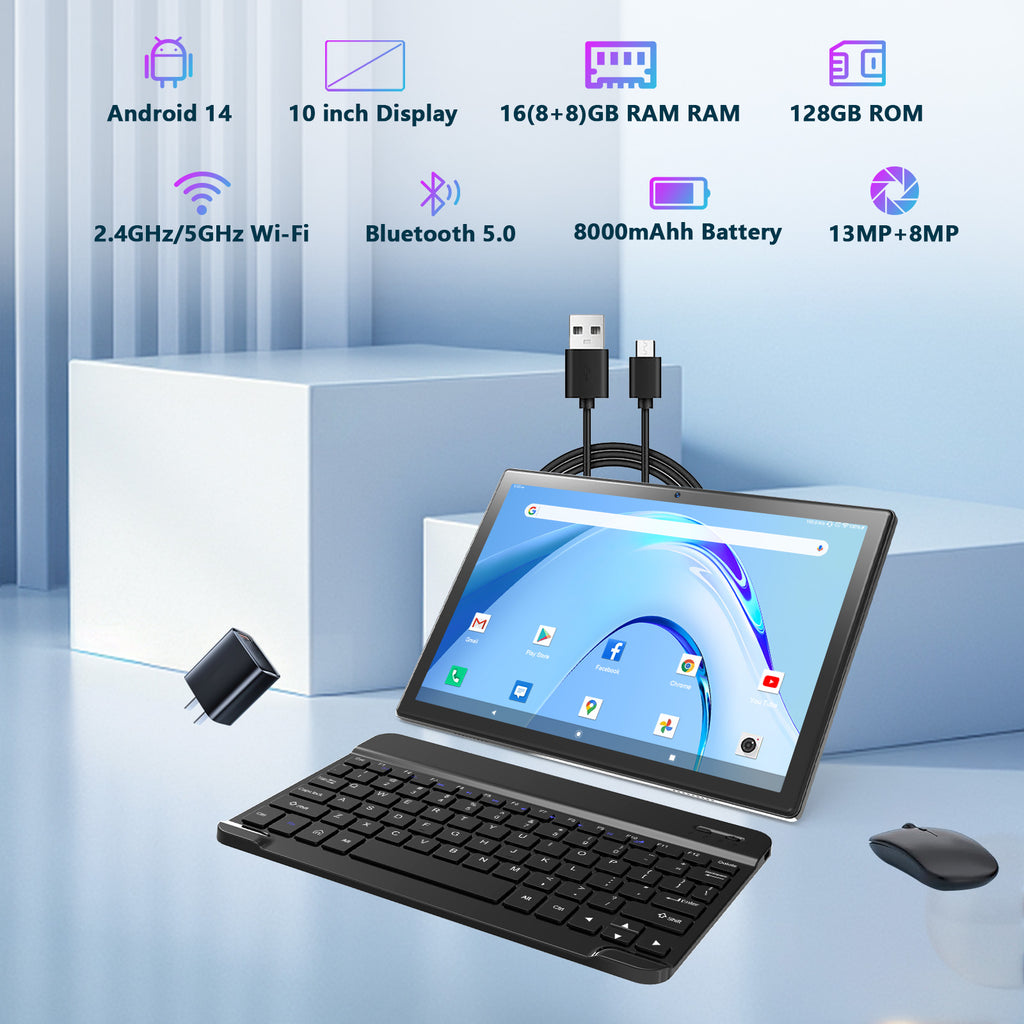 Tablet 2025 Newest Android 14 Tablet, 10 Inch Tablet,5G Wi-Fi