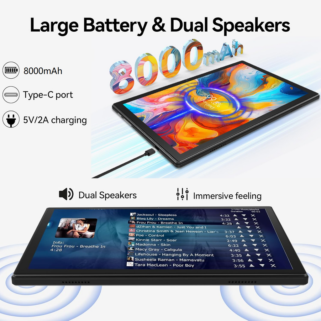 Android 15 Tablet,128GB ROM 14GB RAM,10inch 4G Phone Tablet