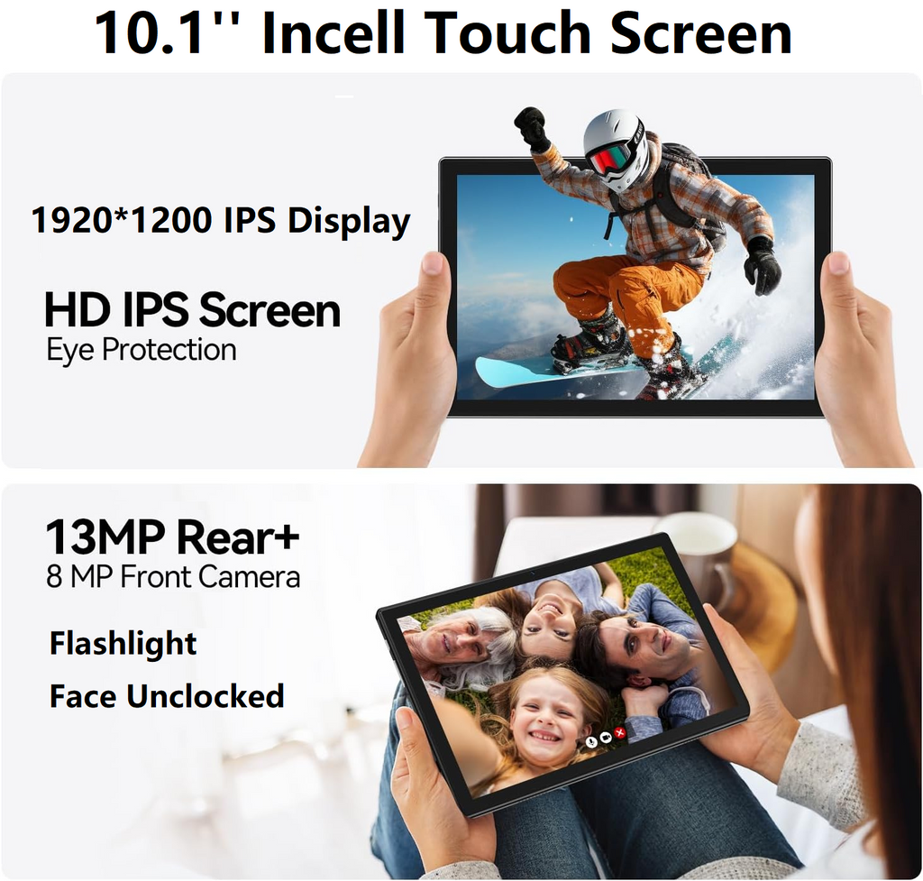 Android 15 Tablet,128GB ROM 14GB RAM,10inch 4G Phone Tablet,5G